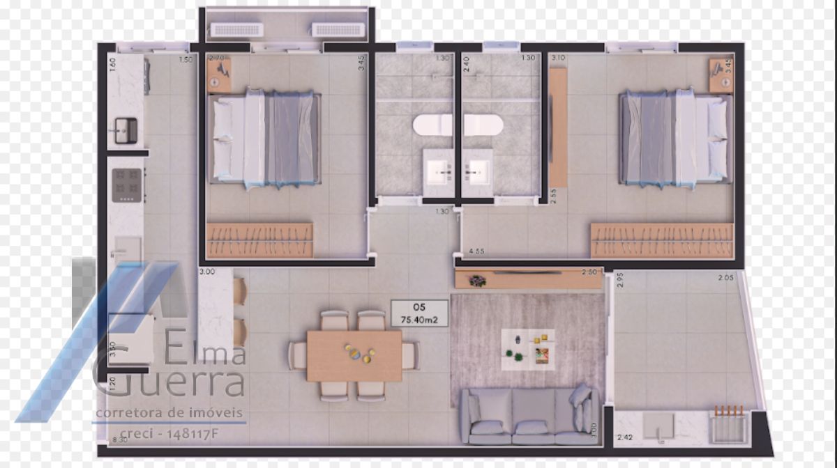 Apartamento à venda com 2 quartos, 77m² - Foto 7