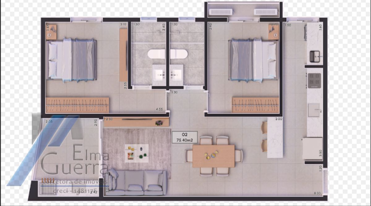 Apartamento à venda com 2 quartos, 77m² - Foto 4