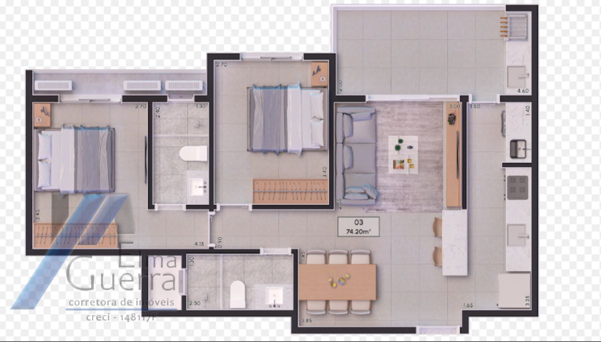 Apartamento à venda com 2 quartos, 77m² - Foto 5