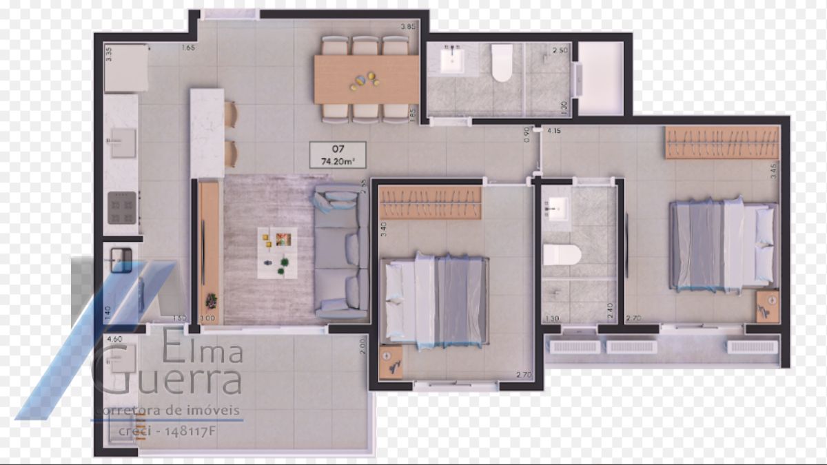 Apartamento à venda com 2 quartos, 77m² - Foto 9