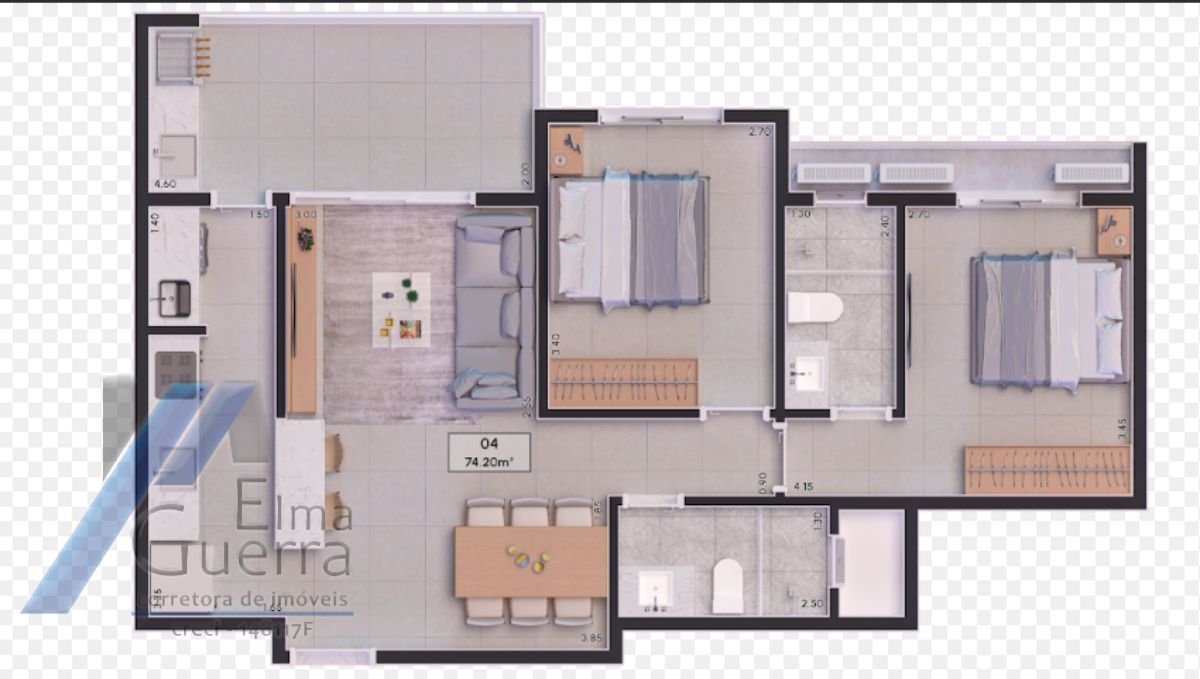 Apartamento à venda com 2 quartos, 77m² - Foto 6