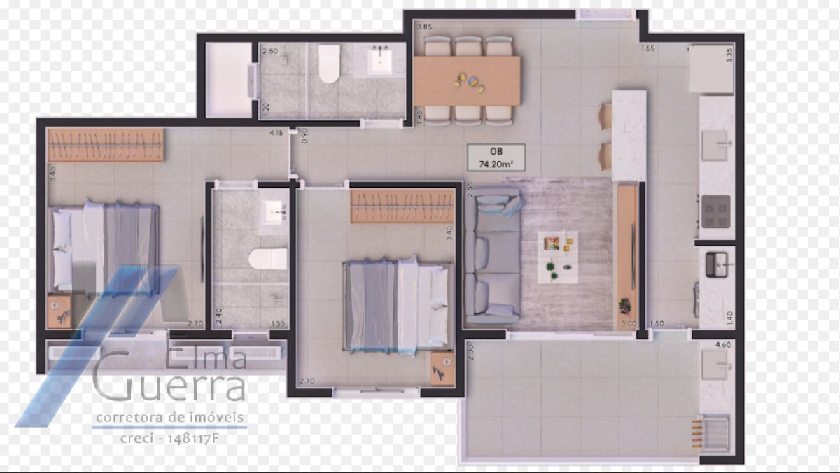 Apartamento à venda com 2 quartos, 77m² - Foto 10