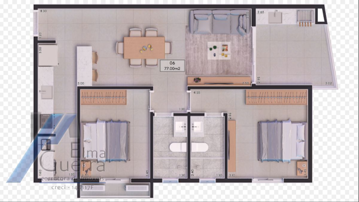 Apartamento à venda com 2 quartos, 77m² - Foto 8